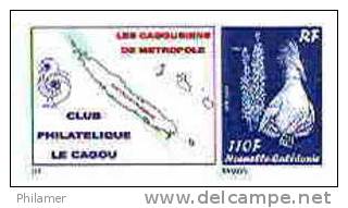 Nouvelle Caledonie Timbre Poste Personnalise Cagou Ramon Oiseau Bleu Prive Cagousiens France Neuf Avec Support 2009 Unc - Autres & Non Classés