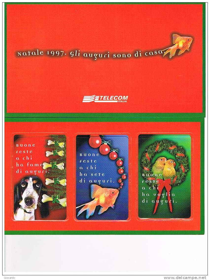 RIF.4- TELECOM ITALIA - CAT. C. & C   2787-2789 - NATALE 1997 BUONE FESTE A CHI..... - NUOVE CON FOLDER - Öff. Gedenkausgaben