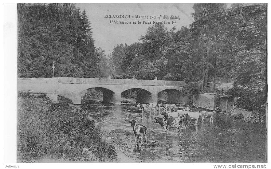 ECLARON L' Abreuvoir Et Le Pont Napoléon Ier - Eclaron Braucourt Sainte Liviere