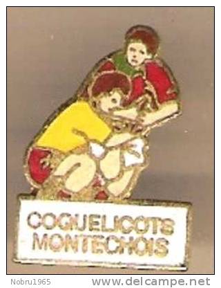 Pin´s RUGBY  Coquelicots Montechois . Montech 82700 - Rugby