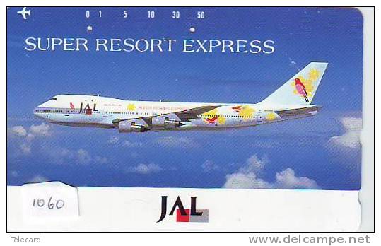 TELECARTE JAPON AVION (1060) JAL * * TELEFONKARTE JAPAN  FLUGZEUG * AIRPLANE * PHONECARD * VLIEGTUIG - Avions