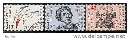 BULGARIA \ BULGARIE - 1989 - 200 Ans De La Revolution Francaise - 3v Obl. - Rivoluzione Francese