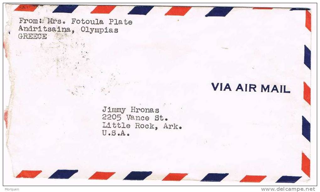 Carta Aerea ANDRITSAINA. Olympias (Grecia) 1967. Rara - Lettres & Documents