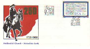 RSA 1988 Enveloppe Methodist Church Mint # 1538 - Christianity