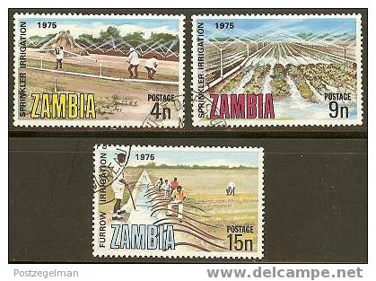 ZAMBIA 1975 CTO Stamp(s) Irrigation Comm. 159-161 #6391 - Zambia (1965-...)