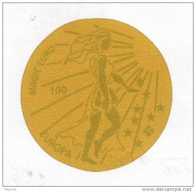 FRANCE TOKEN OF ART 100 MAGIC EURO GOLD COLOURED METAL EUROPA AWL (BASQUE CROSS - LAUBURU) - Profesionales / De Sociedad
