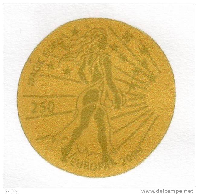 FRANCE TOKEN OF ART 250 MAGIC EURO GOLD COLOURED METAL EUROPA AWL (BASQUE CROSS - LAUBURU) - Professionals / Firms