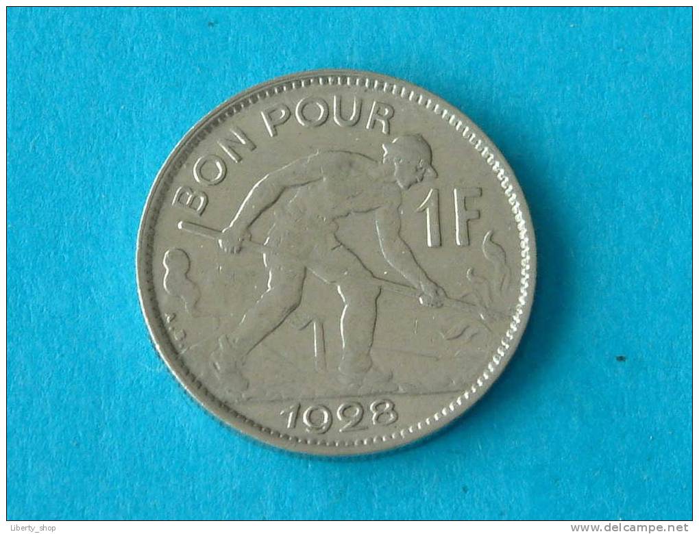 1928 - 1 FRANC / KM 35 ( For Grade, Please See Photo ) !! - Luxembourg