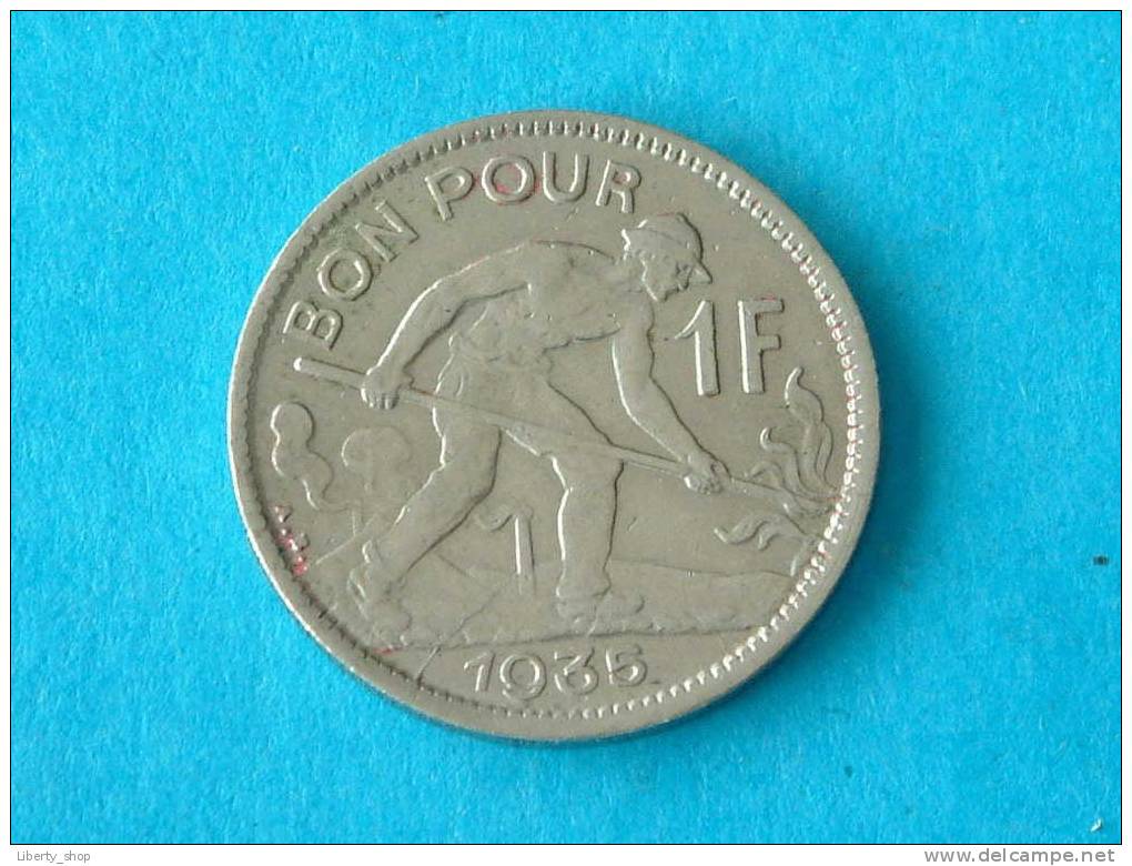 1935 - 1 FRANC / KM 35 ( For Grade, Please See Photo ) !! - Luxemburgo