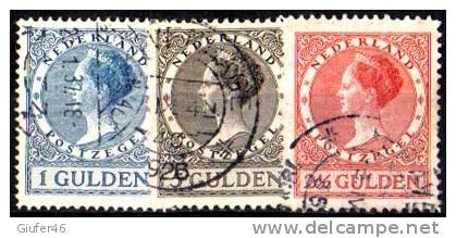 Olanda - Serie Tre Valori Guglielmina - Obliterata - Used Stamps