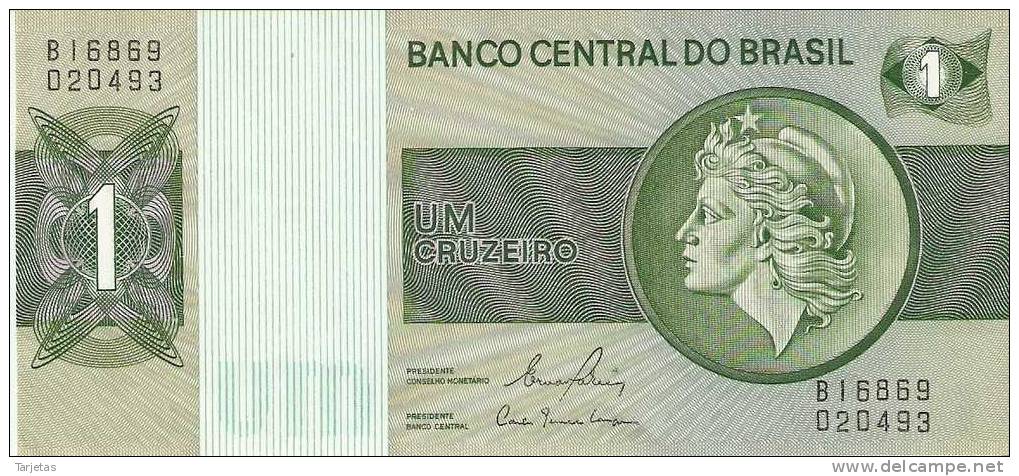 BILLETE DE BRASIL DE 1 CRUZEIRO  (BANKNOTE) SIN CIRCULAR - Brazilië