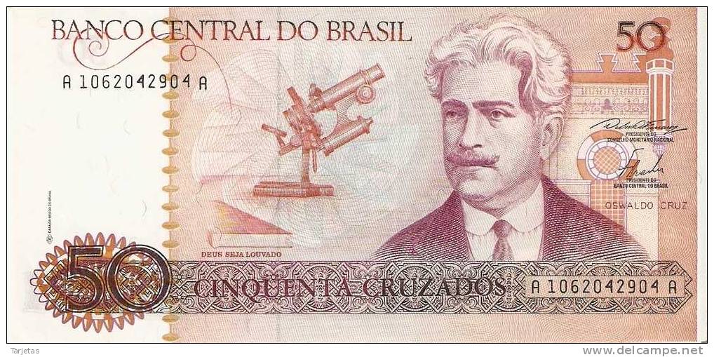 BILLETE DE BRASIL DE 50 CRUZEIROS  (BANKNOTE) SIN CIRCULAR - Brésil