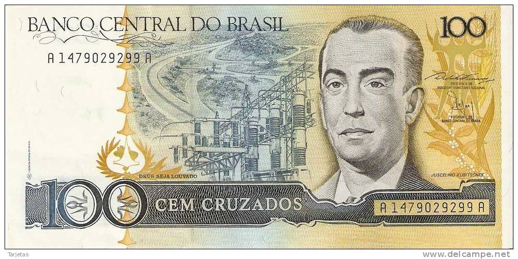 BILLETE DE BRASIL DE 100 CRUZEIROS  (BANKNOTE) EBC - Brasil