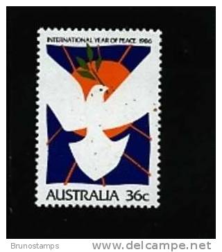 AUSTRALIA - 1986  YEAR OF PEACE MINT NH - Mint Stamps