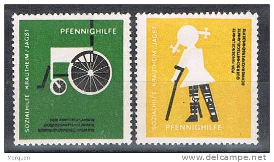 Alemania 2 Label. Cinderellas. Phenninghilfe - R- & V- Vignette