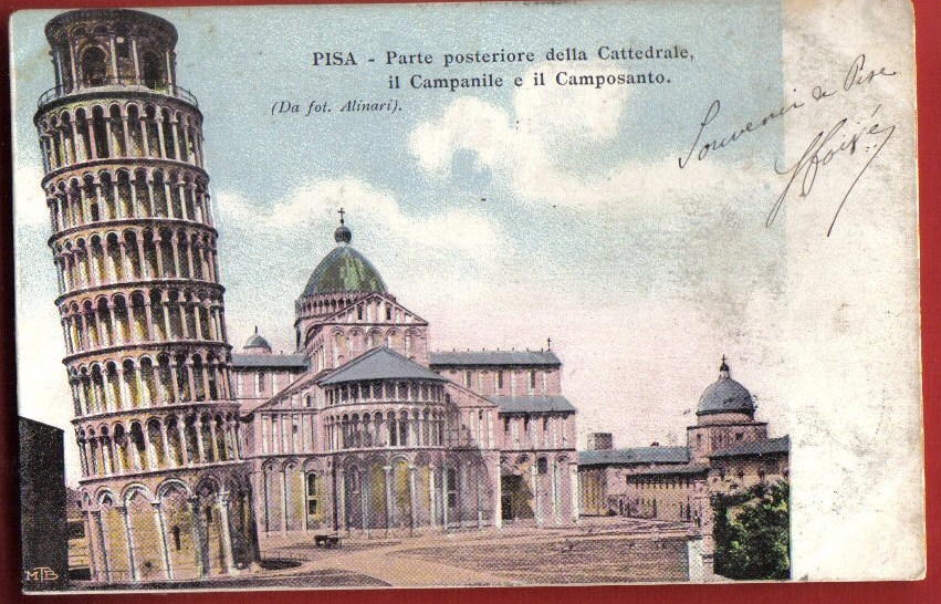 IT027 Pisa,Torre,Parte Posteriore Della Cattedrale,Capanile E Camposanto.Pioneer.Timbro Roma 1899 V. Parigi - Pisa