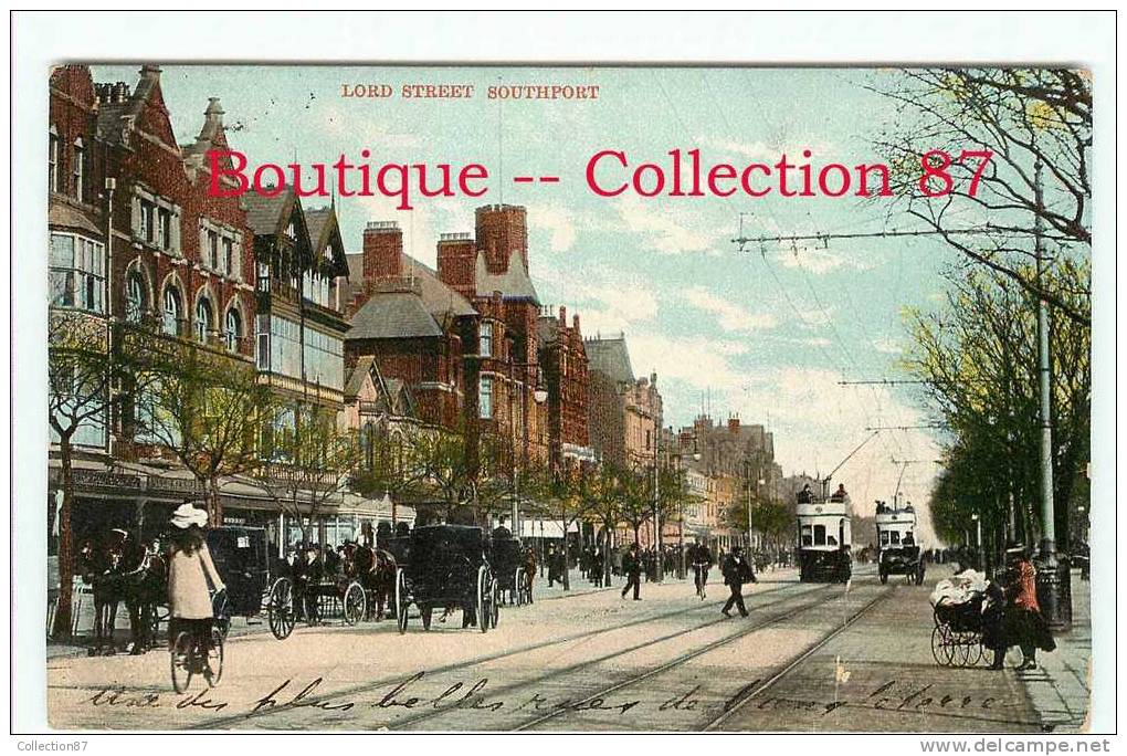 UNITED KINGDOM - LANCASHIRE - LORD STREET SOUTHPORT - TRAMWAY - TRAM - DOS  VISIBLE - Southport