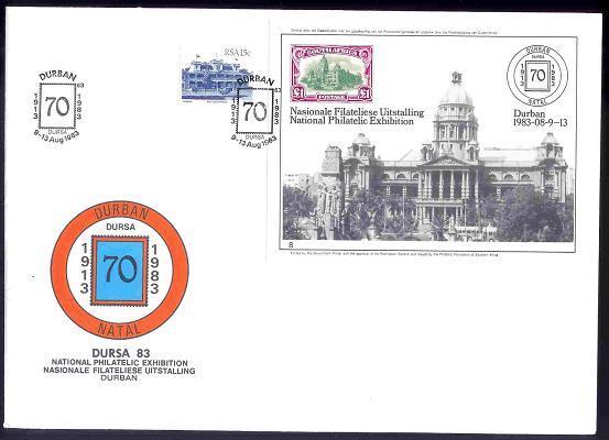 RSA 1983 Cover  Block DURSA 83 F2117 - Briefmarkenausstellungen