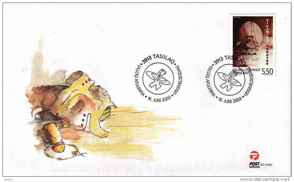Enveloppe 1er Jour Groenland No 380 - 16/6/2003 Tasiilaq - Europa / Art De L´affiche - FDC