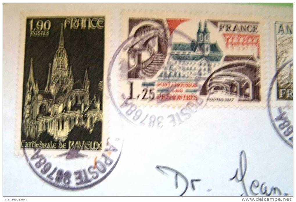 France 2008 Cover To Nicaragua - Bayeux Annecy Cathedral Statue - Storia Postale