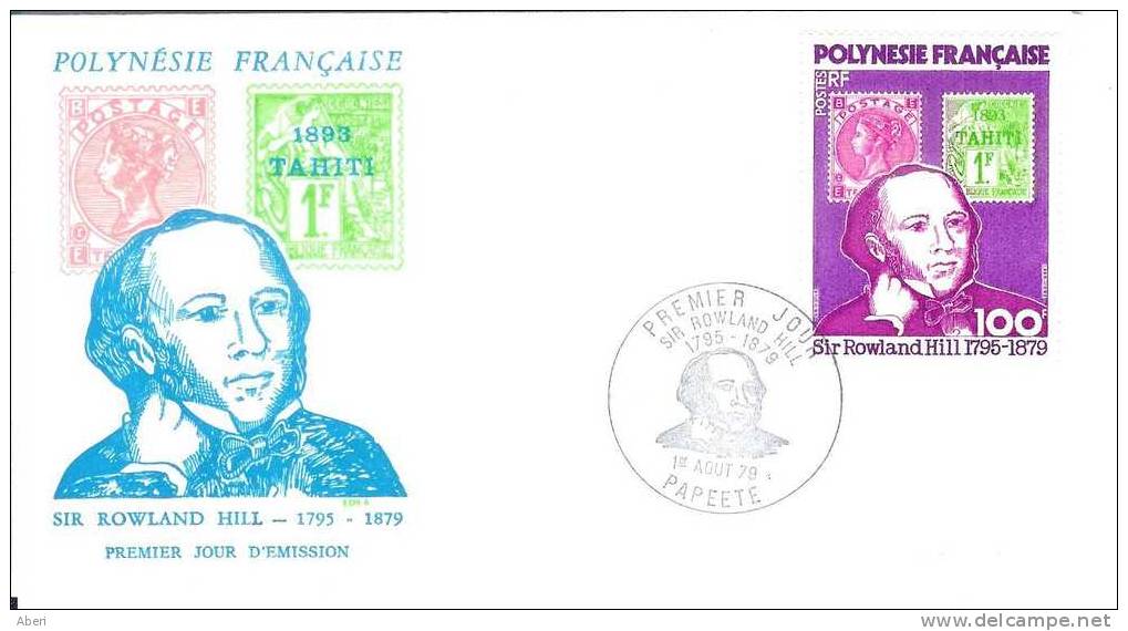 FDC 700  POLYNESIE  N° 141  ROWLAND HILL - TIMBRE Sur TIMBRE - FDC