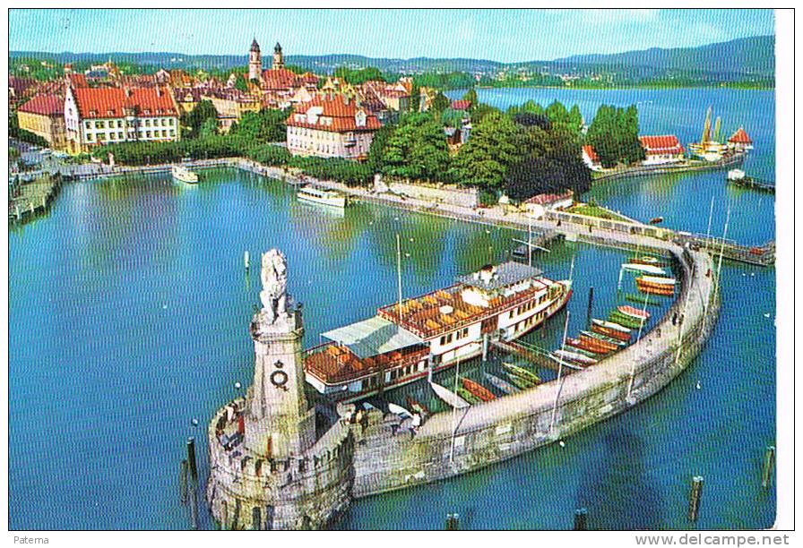 Postal, LINDAU - BODENSEE 1956 , HAFEN  (Alemania) , Post Card,  Postkarte, - Cartas & Documentos