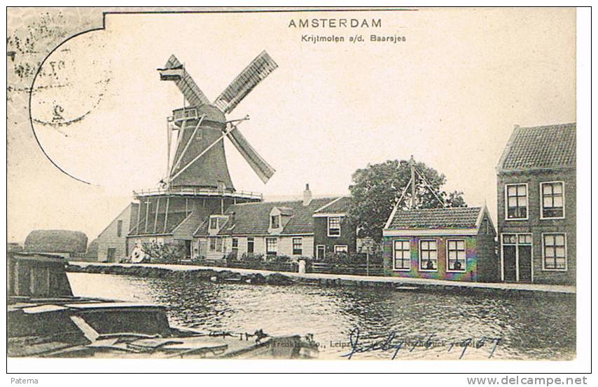 Postal, AMSTERDAM (Holanda)  1907 Post Card,  Postkarte, - Lettres & Documents