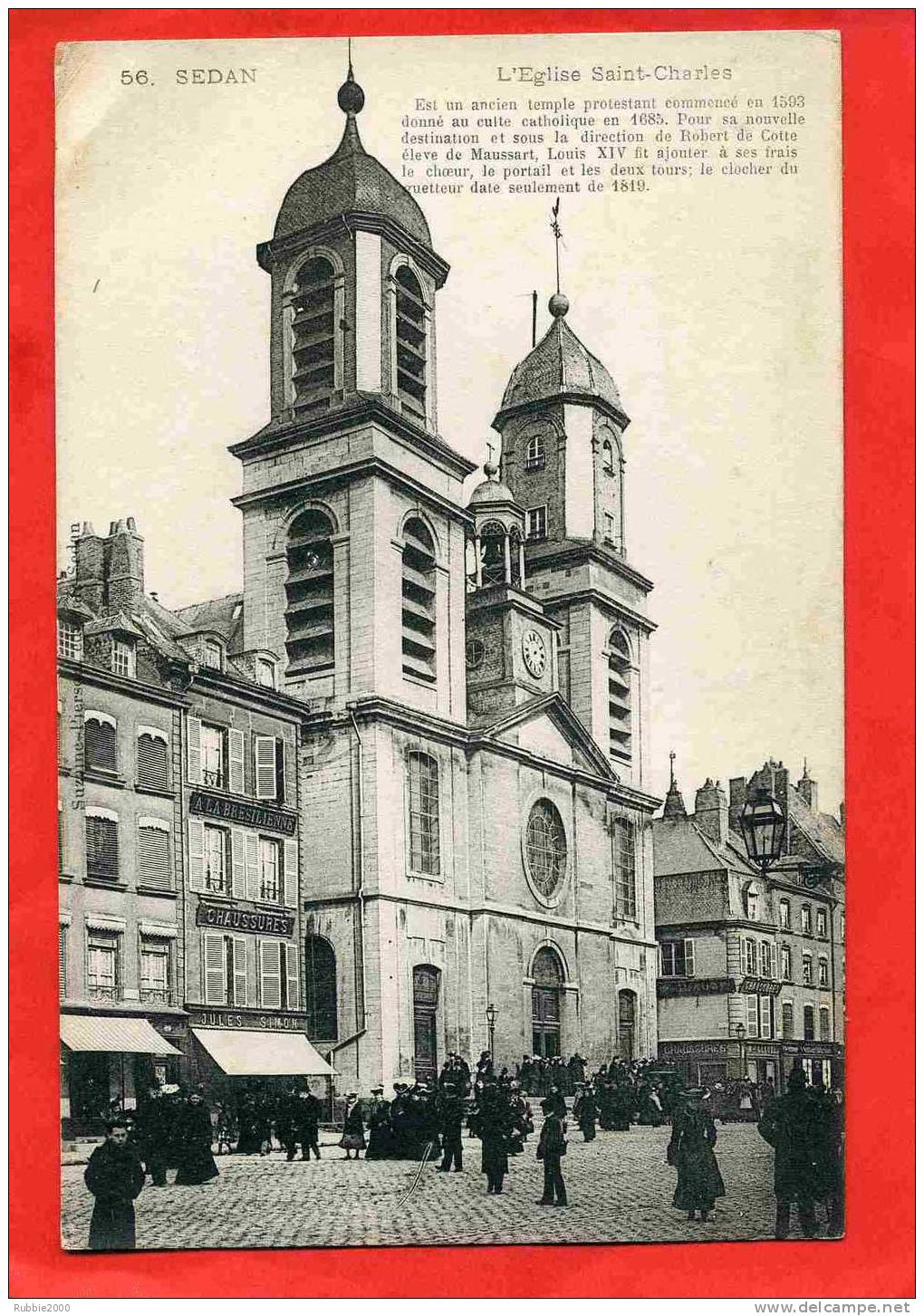 SEDAN EGLISE SAINT CHARLES ANCIEN TEMPLE PROTESTANT CARTE EN TRES BON ETAT - Sedan