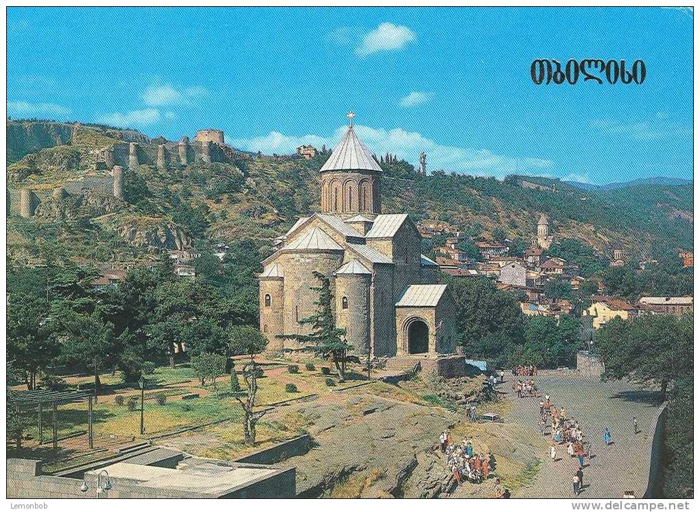 Georgia - Tbilisi - View Of Old Tbilisi, Metekhi Cathedral Postcard [P975] - Géorgie