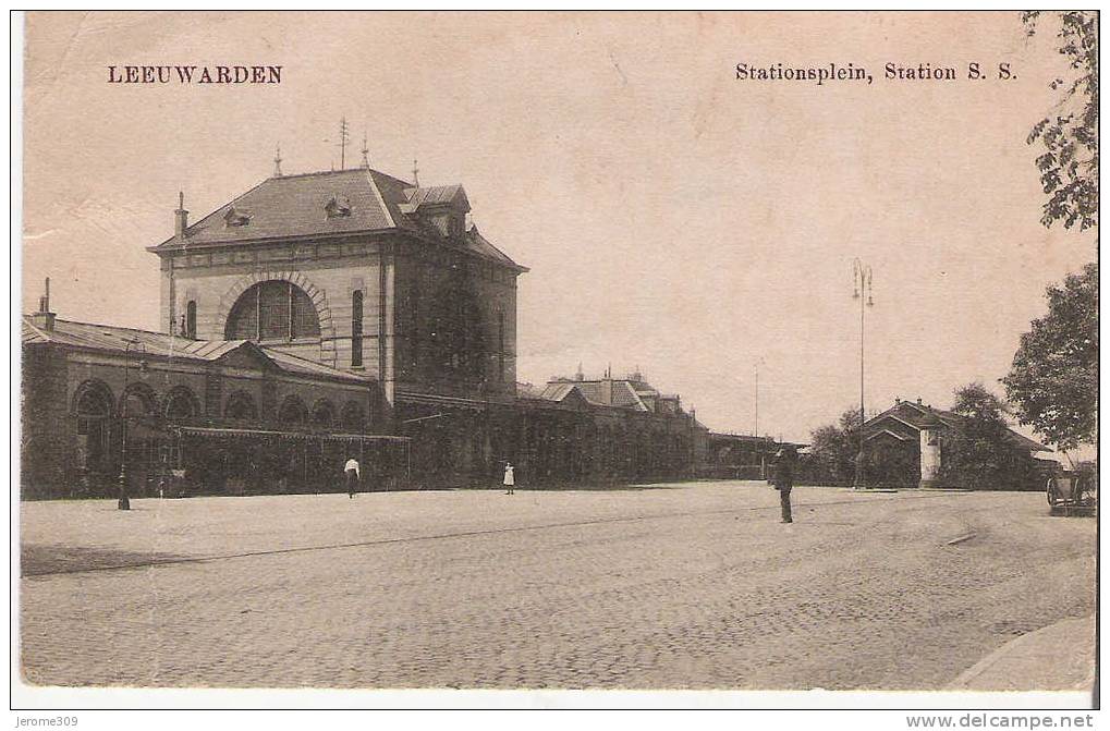 PAYS-BAS - LEEUWARDEN - CPA - N°350 - Stationplein, Station S. S. - Gare - Leeuwarden