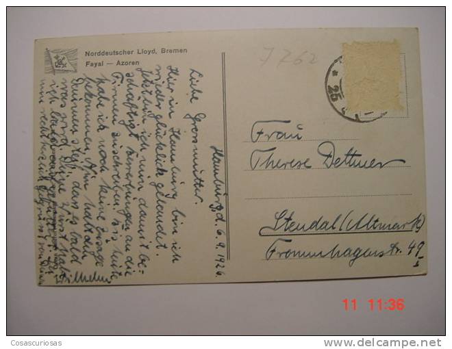 4484 PORTUGAL AÇORES  FAYAL  RARA EDICION  ALEMANA  YEARS  1910  OTHERS IN MY STORE - Açores