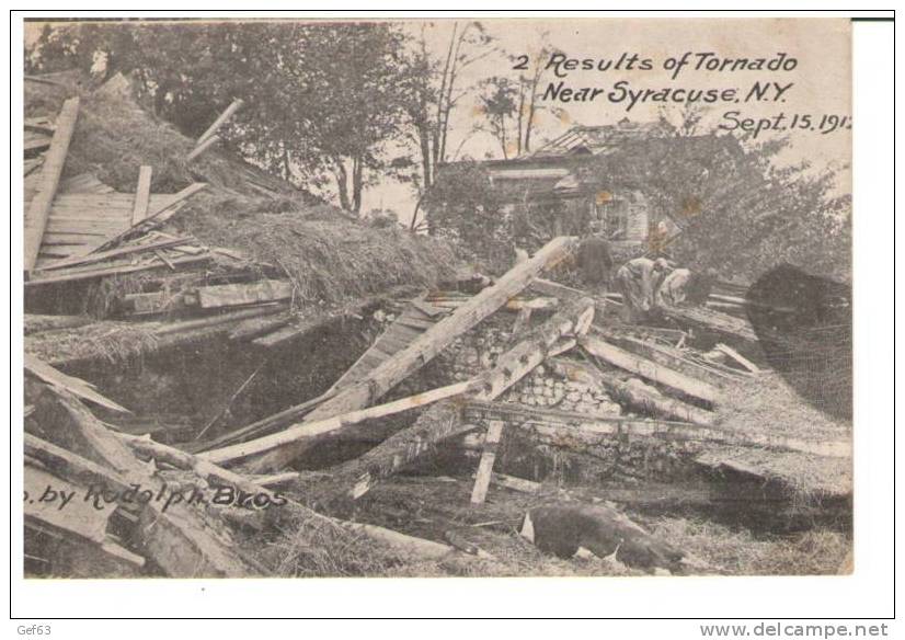 Results Of Tornado Near Syracuse, New York ° Sept. 15. 1912 - Catastrophes