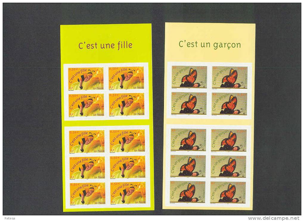 FRANKRIJK 2 CARNETS JONGEN EN MEISJE EN VLINDERS   2004 ** NIET GEPLOOID - Commemoratives