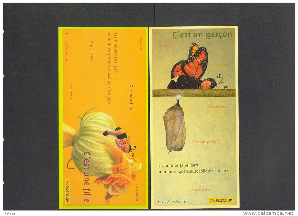 FRANKRIJK 2 CARNETS JONGEN EN MEISJE EN VLINDERS   2004 ** NIET GEPLOOID - Commemoratives