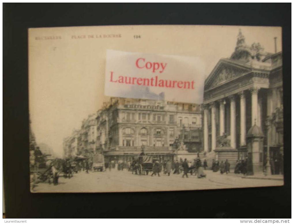 PLace De La Bourse N°194 - Top Animée - Trams - Charette - Atellage - Chemins De Fer, Gares