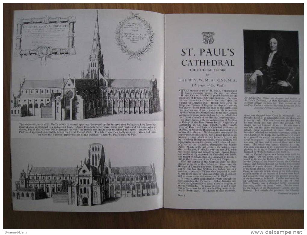 GB.- Book - The Pictorial History Of St. Paul's Cathedral - The Official Record - By The-Rev. W. M. Atkins M.A. 3 Scans - Architettura/ Design