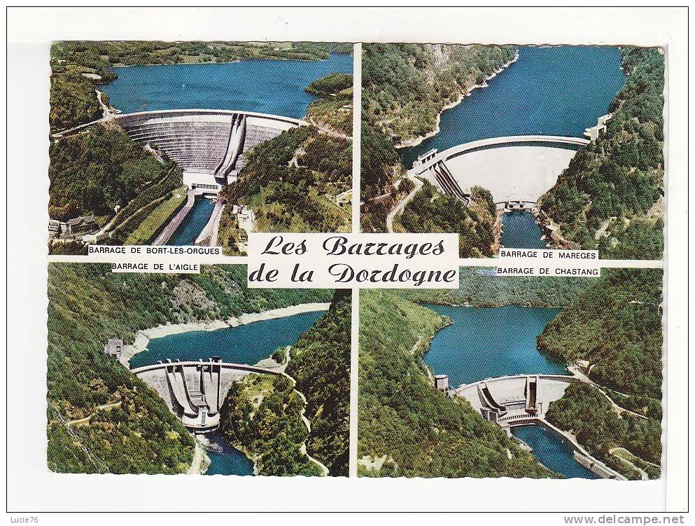Les BARRAGES De La DORDOGNE - 4 Vues :  De  Bort Les Orgues,  De Marèges, De L'Aigle, De Chastang - Limousin