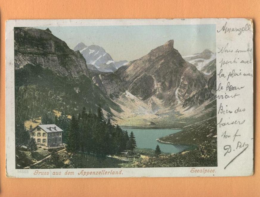 H1235 Seealpsee. Gruss Aus Dem Appenzellerland.Pioneer. Cachet Appenzell Winkeln + Genève 1900. 14863 - Appenzell