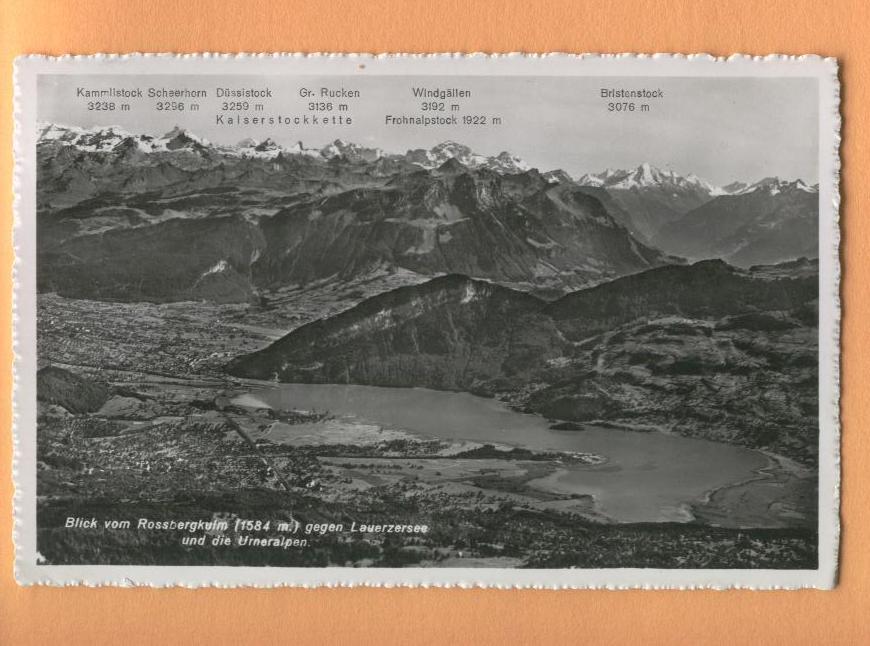 H1250 Blick Vom Rossbergkulm Gegen Lauerzersee Und Urneralpen.Cachet Brunnen 1945 Vers Le Locle. Gaberell 19737 - Lauerz