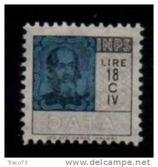 1963 - ISTITUTO NAZIONALE DELLA PREVIDENZA SOCIALE - GALILEO GALILEI L.18 - NUOVA - Steuermarken