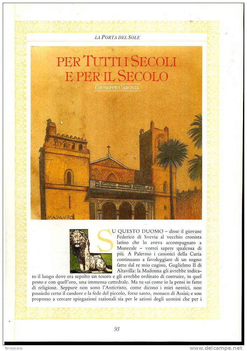 LA  PORTA DEL SOLE VOL.II PUBBLICAZIONE A FASCICOLI PER TUTTI I SECOLI E PER IL SECOLO DI GIUSEPPE CARONIA PAG.93-100 - Tales & Short Stories