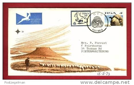 SOUTH AFRICA 1972 FDC Nr. 21 Sheeps Definitives With Address - Farm