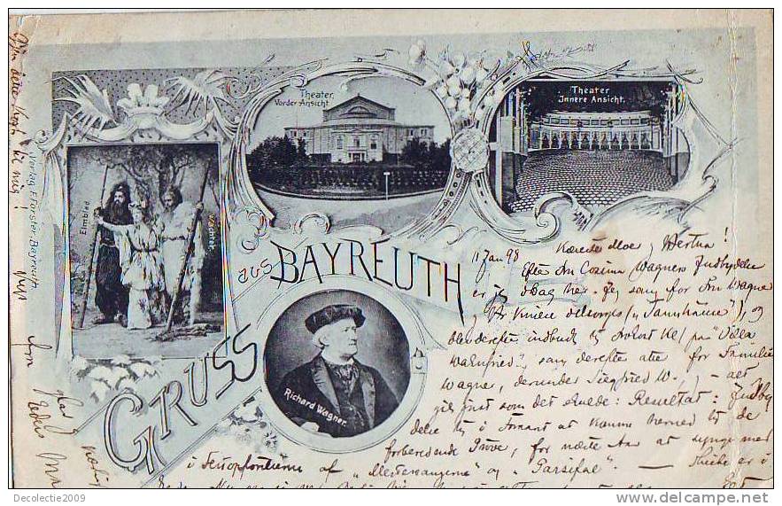 P1092 Germany Bayreuth Litho Used 1902 Perfect Shape - Bayreuth