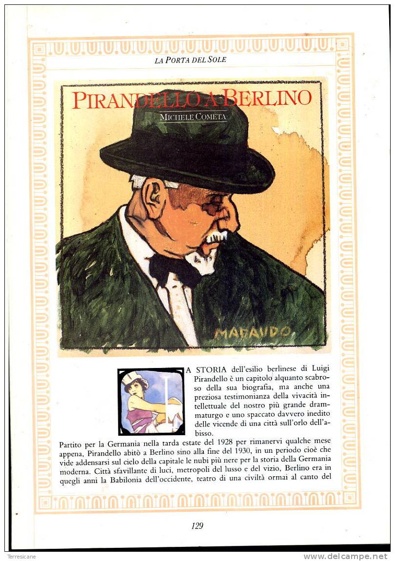 LA  PORTA DEL SOLE VOL.III PUBBLICAZIONE A FASCICOLI PIRANDELLO A BERLINO DI MICHELE COMETA PAG.129-148 - Novelle, Racconti