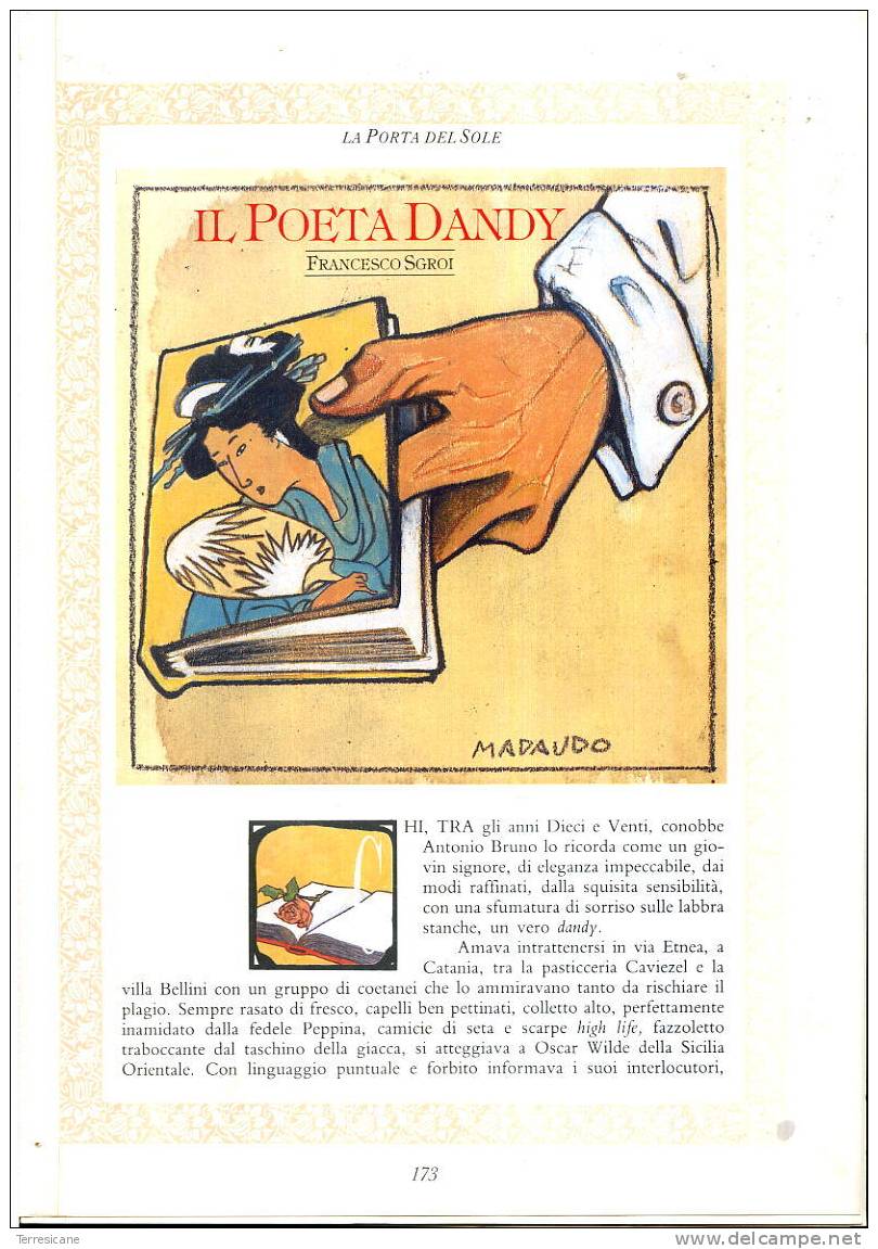 LA  PORTA DEL SOLE VOL.III PUBBLICAZIONE A FASCICOLI IL POETA DANDY DI FRANCESCO SGROI PAG.173-188 - Tales & Short Stories