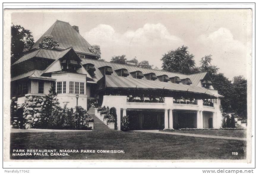 Rppc NIAGARA FALLS ONT. CANADA Park Restaurant NIAGARA PARKS COMMISSION C/u 1941 - Niagarafälle