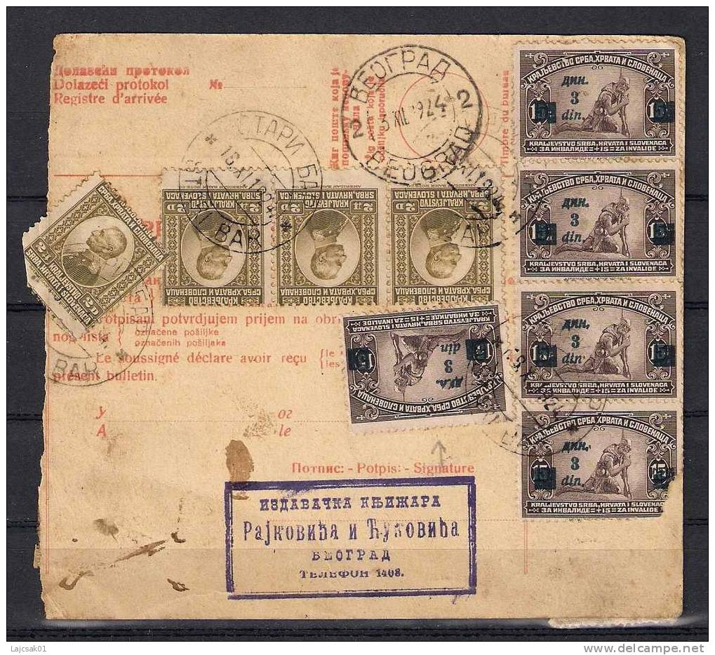 Yugoslavia Packet Card 1924. From Belgrade To Bar (Montenegro) - Briefe U. Dokumente