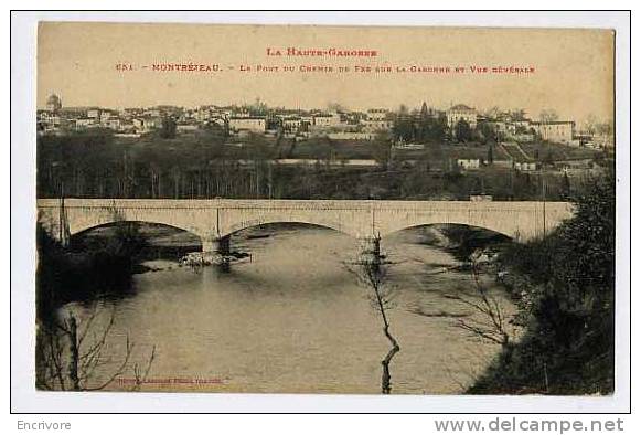 Cpa MONTREJEAU Pont Du Chemin De Fer Sur La Garonne Et Vue Generale - 651 Labouche - Montréjeau