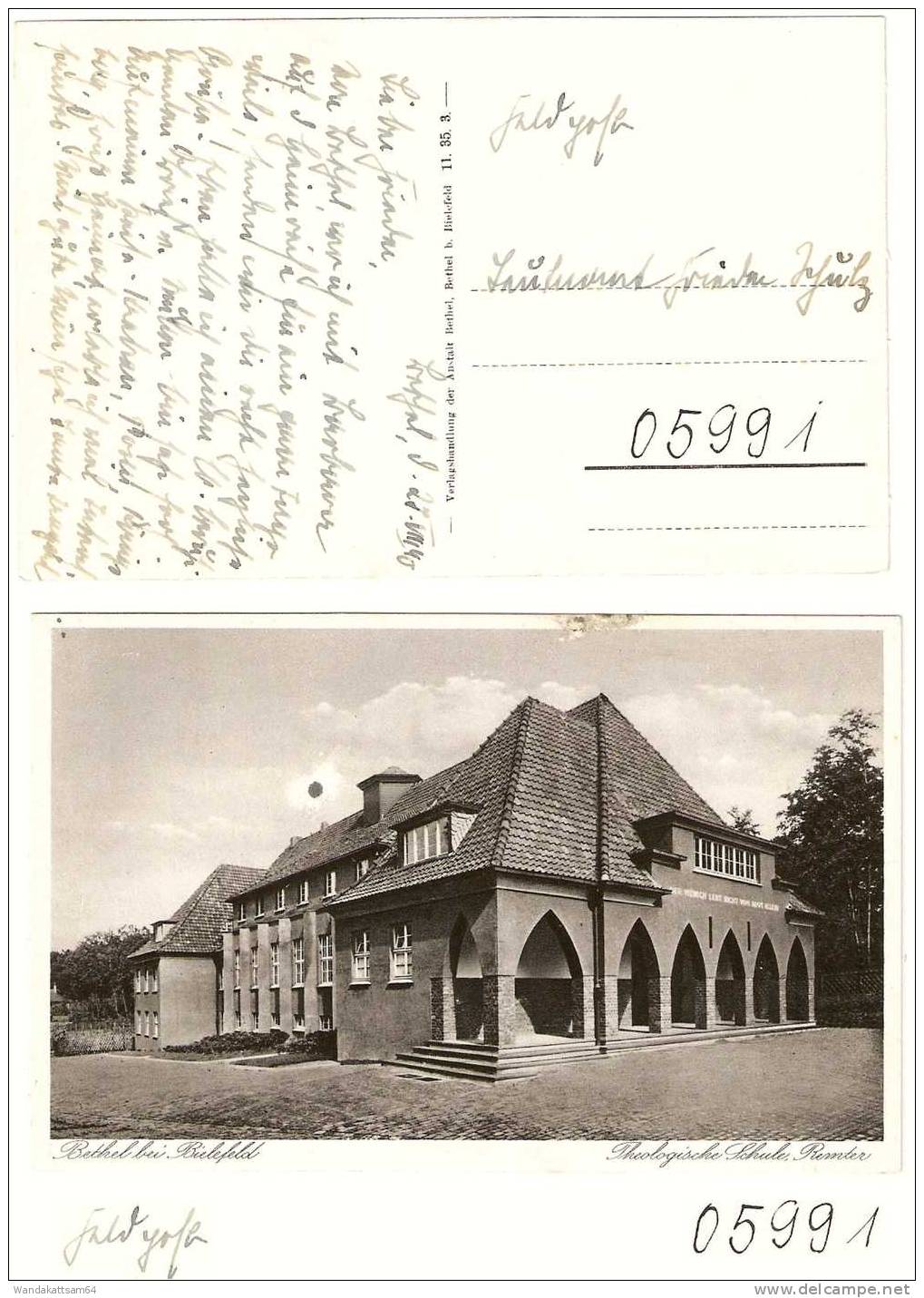 AK 11353 Bethel Bei Bielefeld Theologische Schule Rimter 27.VIII.40 Feldpost Nach 05991 - Bielefeld