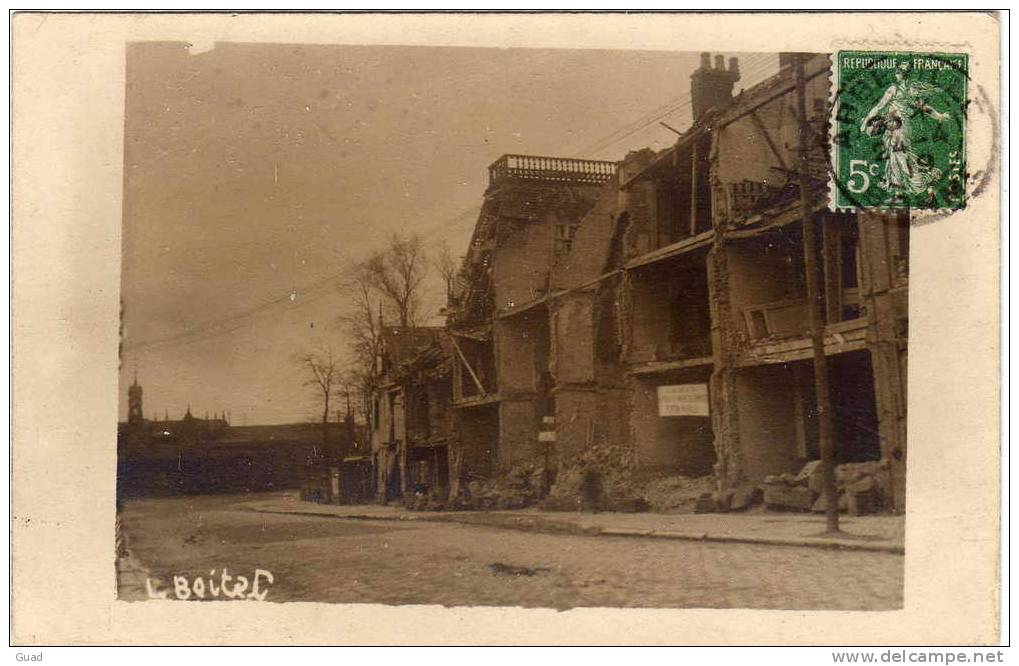 ABBEVILLE - MAISONS BOMBARDES AVENUE DE LA GARE - SUPERBE CARET PHOTO - Abbeville